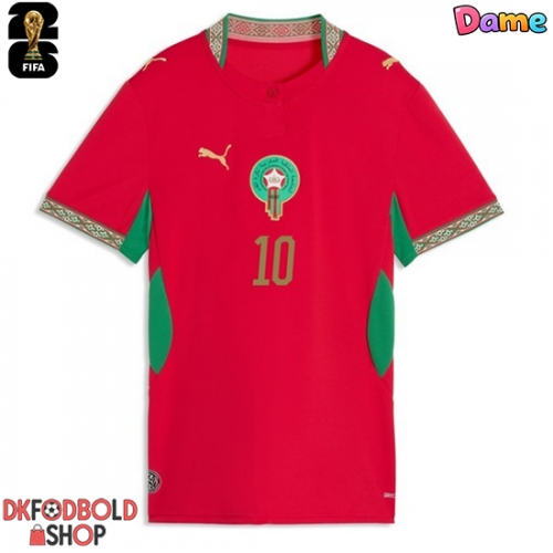 Marokko Brahim Diaz #10 Hjemmebanetrøje Dame VM 2026 Kort ærmer